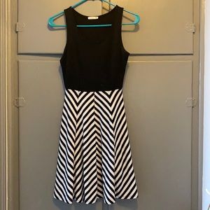 Black and white striped dress